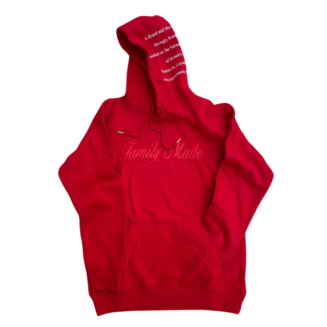 Family Made Double Color Hoodies Red