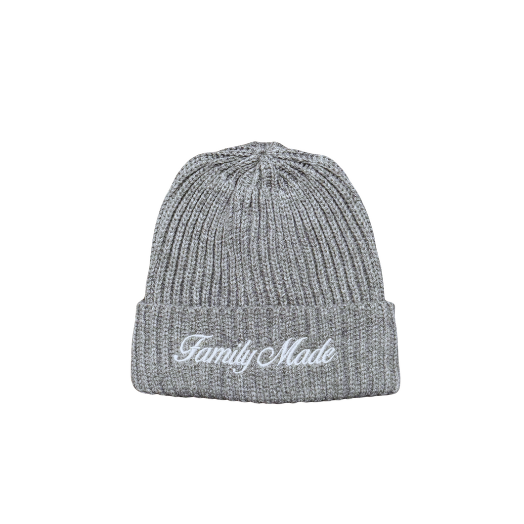 Family Made Grey-White Cuffed Beanie